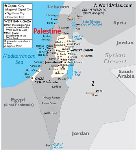 MAP Palestine On The World Map